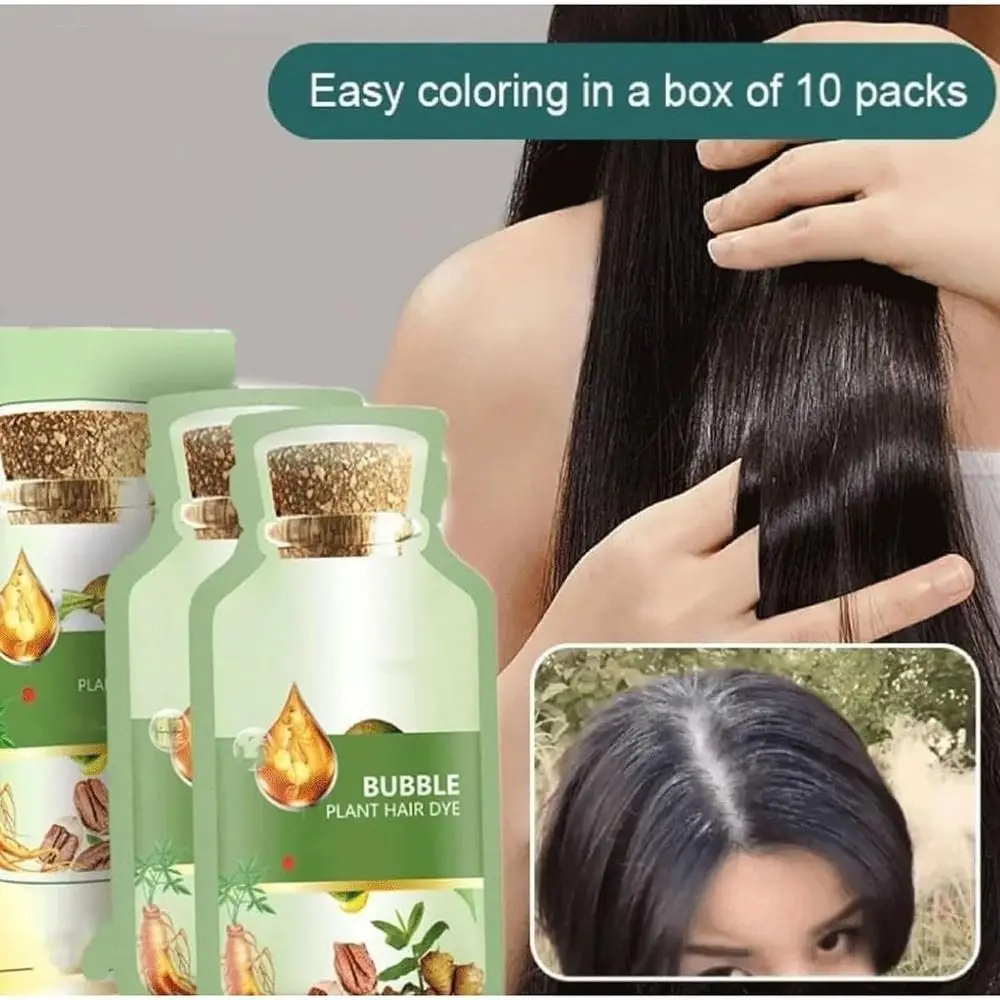 No Stimulating Bubble Hair Dye Effective Unisex Easy To Wash Hair Color Shampoo Long-lasting Natural Plant Hair Dye Women