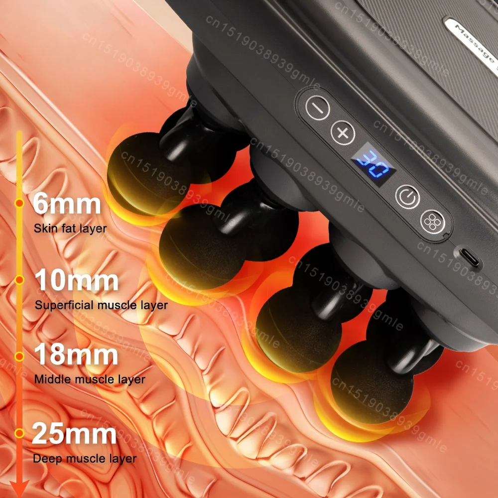 22 Heads Fascia Gun Electric Masajeador Vibrating Muscle Massagers Body Neck Massage Relaxation Treatment Fascia Massage Gun