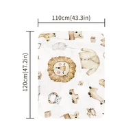 Elinfant Digital Print 1pcs Bamboo Cotton Muslin Swaddle Blankets High Quality 120*110cm 2 Layers Newborn Baby Bath Towel Wrap 2