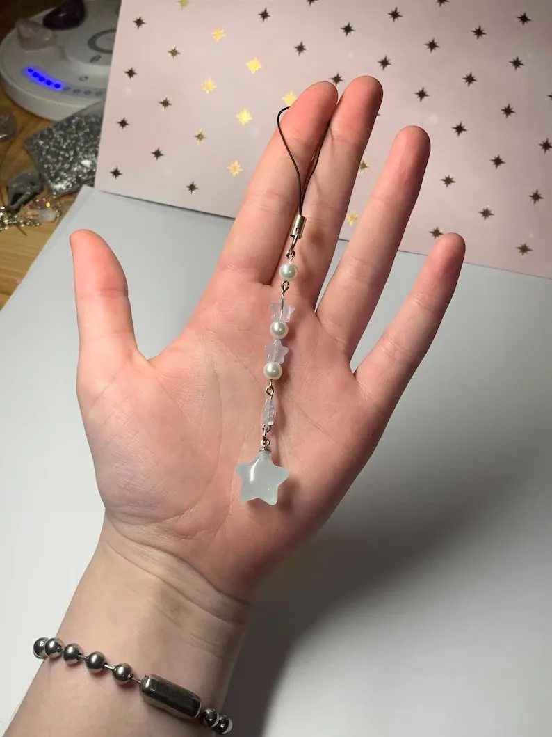 Jelly Star Beaded Phone Charm - Adorable Star Accessory and Jewelry