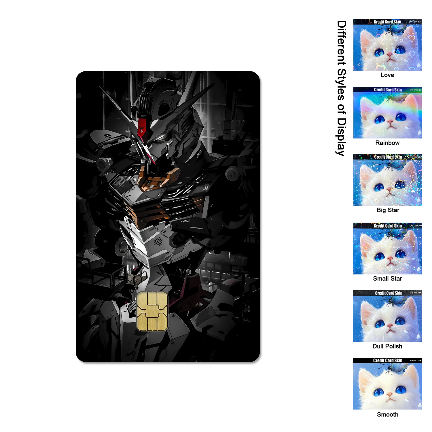 G-Gundam Sword Anime RX-78-2 ZGMF-X19A 2.5D HD Matte PVC Aufkleber Film Band Haut für Kreditkarte Debit Karte Wasserdicht Sticke – Detail 1