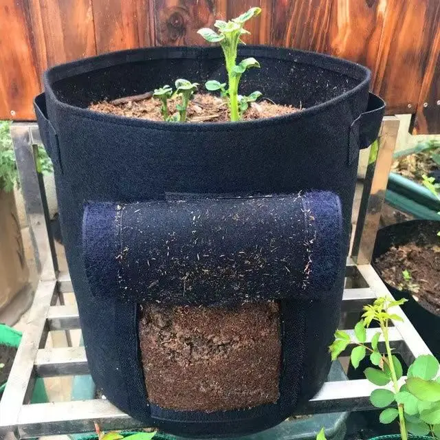 2Pcs Bags Garden Pots Planters Vegetable Planting Bags Grow Bag Farm Home Garden Tool Potato Cultivation Planting Woven Fabric