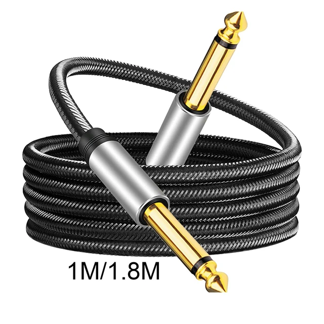 6.35mm Guitar Cable Instrument Cable jack Braided for Keyboard Bass -  AliExpress