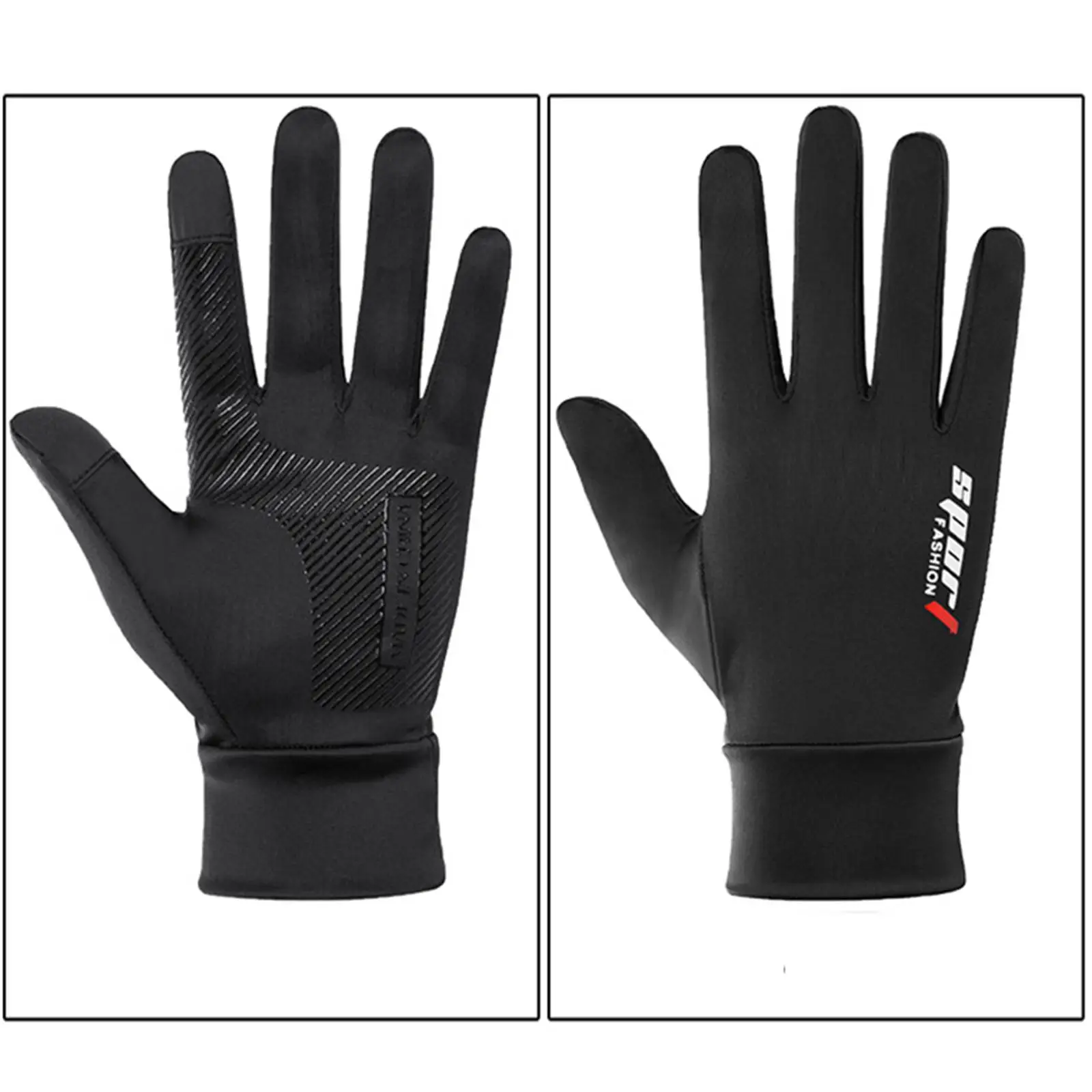 2x2Pcs Bike Gloves Cycling Gloves Sun Protection Outdoor Sport Canoeing Black