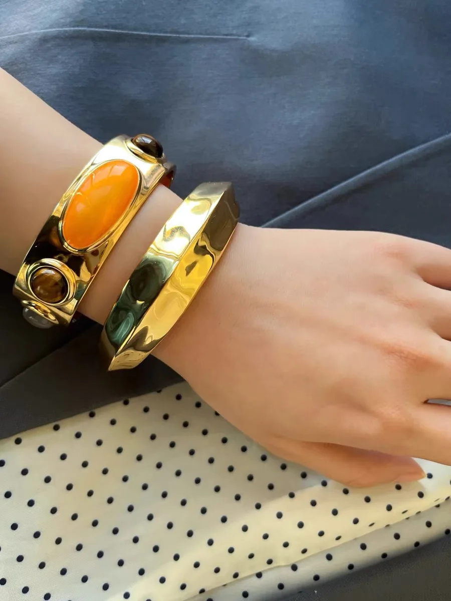 Bracelet Fashion Light Luxury Retro Opening Irregular Geometry Atmospheric Accessories Bracelets Wholesale Parures De Bijoux