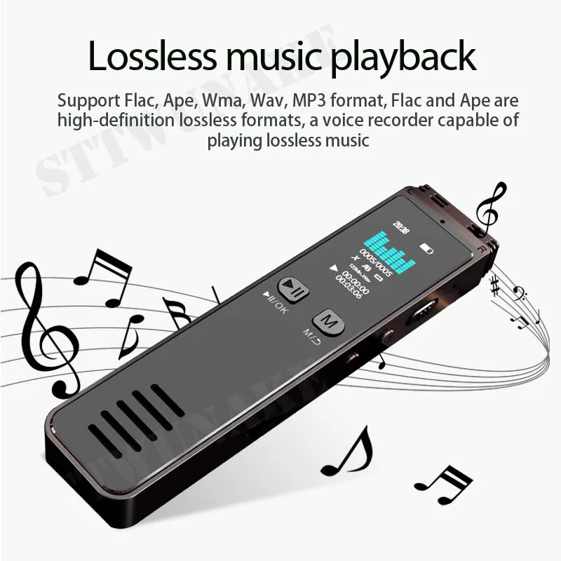 PORTACHIAVI con mini registratore audio ad attivazione vocale vox, 140 ore di registrazione, batteria da 22 ore, microfono amplificato, PC Windows, MAC e Android OTG