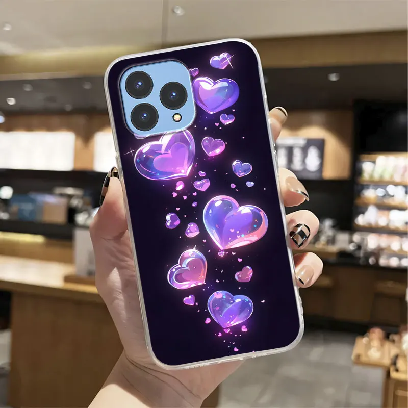 Luxury Transparent Shockproof Silicone Phone Case with Marble Flower Design
