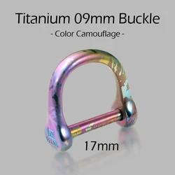 Black Titanium D Buckle Keychain with Horseshoe Design - Premium EDC Accessory (Ti camouflage 17 C)