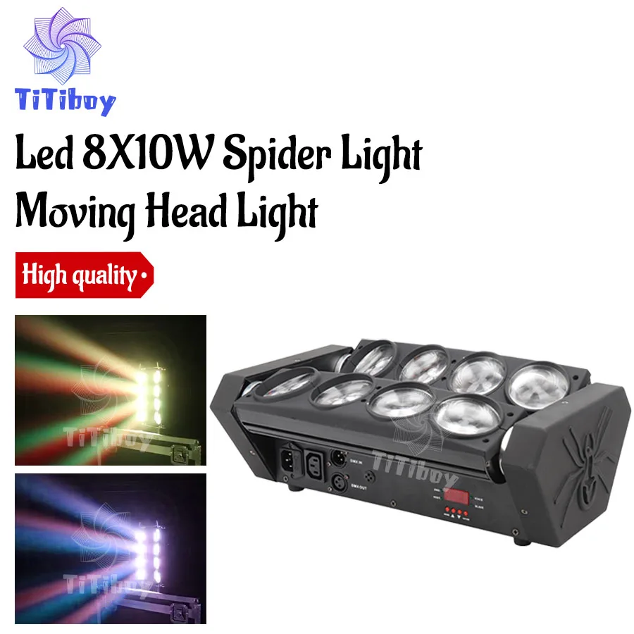 

0 Tax 1-30Pcs LED 8x10W RGBW Moving Head Light LED Spider Beam Stage Lighting DMX 512 Spider Light Good for DJ Nightclub Party