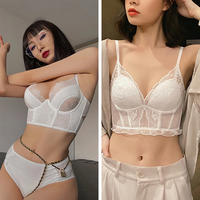 

Summer lace sexy lingerie women's beautiful back thin section to receive vice breast lift anti-sagging gather bra