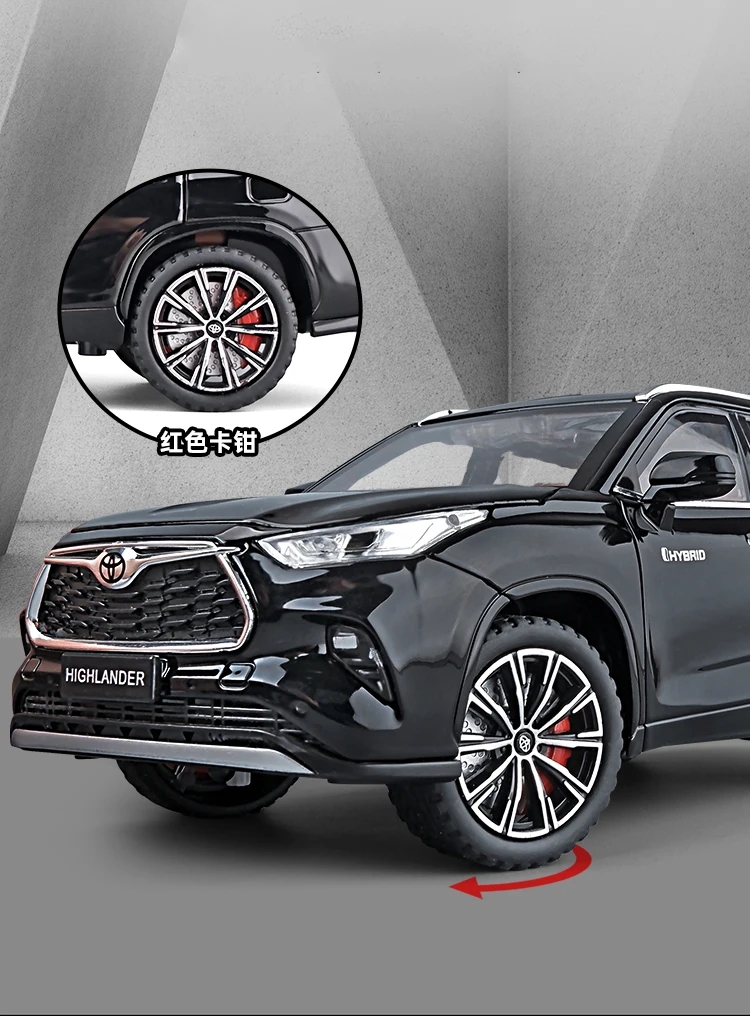 Toyota Highlander SUV 2023 1:24 Ölçekli Model Araba