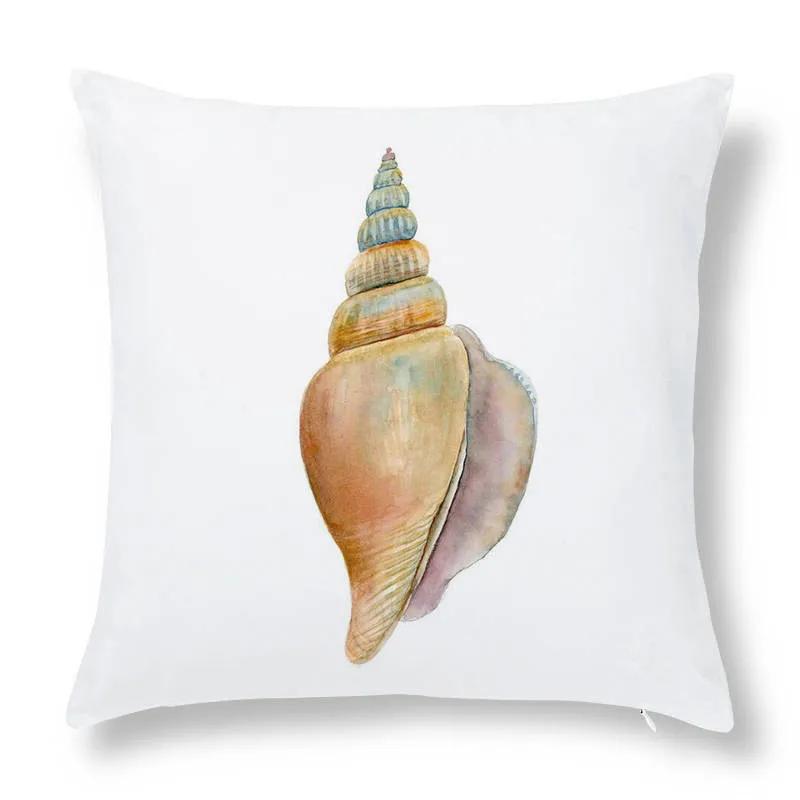 Seashell Conch Pattern Cushion Cover Marine Style Sofa Seat Pillow   Shell Print    3