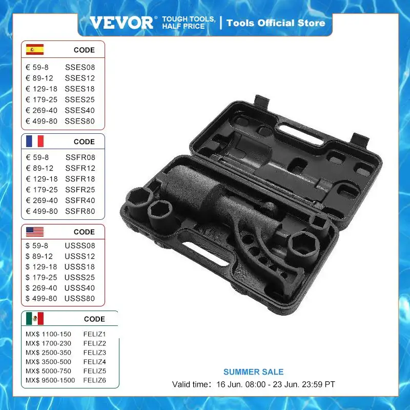 

Гаечный ключ VEVOR, привод 1 дюйм, усилитель тяжелого крутящего момента, набор гаечных ключей 1:64, 6800 нм, для снятия наконечников