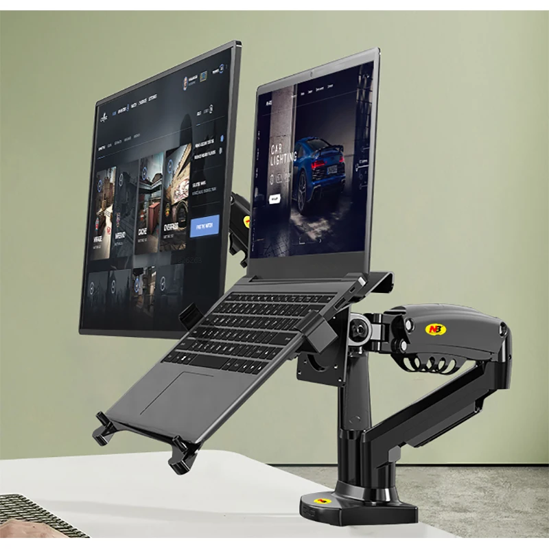 Desktop Gás Spring Suporte de Braço Duplo nb F160 Fp2 17 -27 Suporte do Monitor 10 17 Suporte Laptop Air Press Mount Stand 2-9kg de Carga