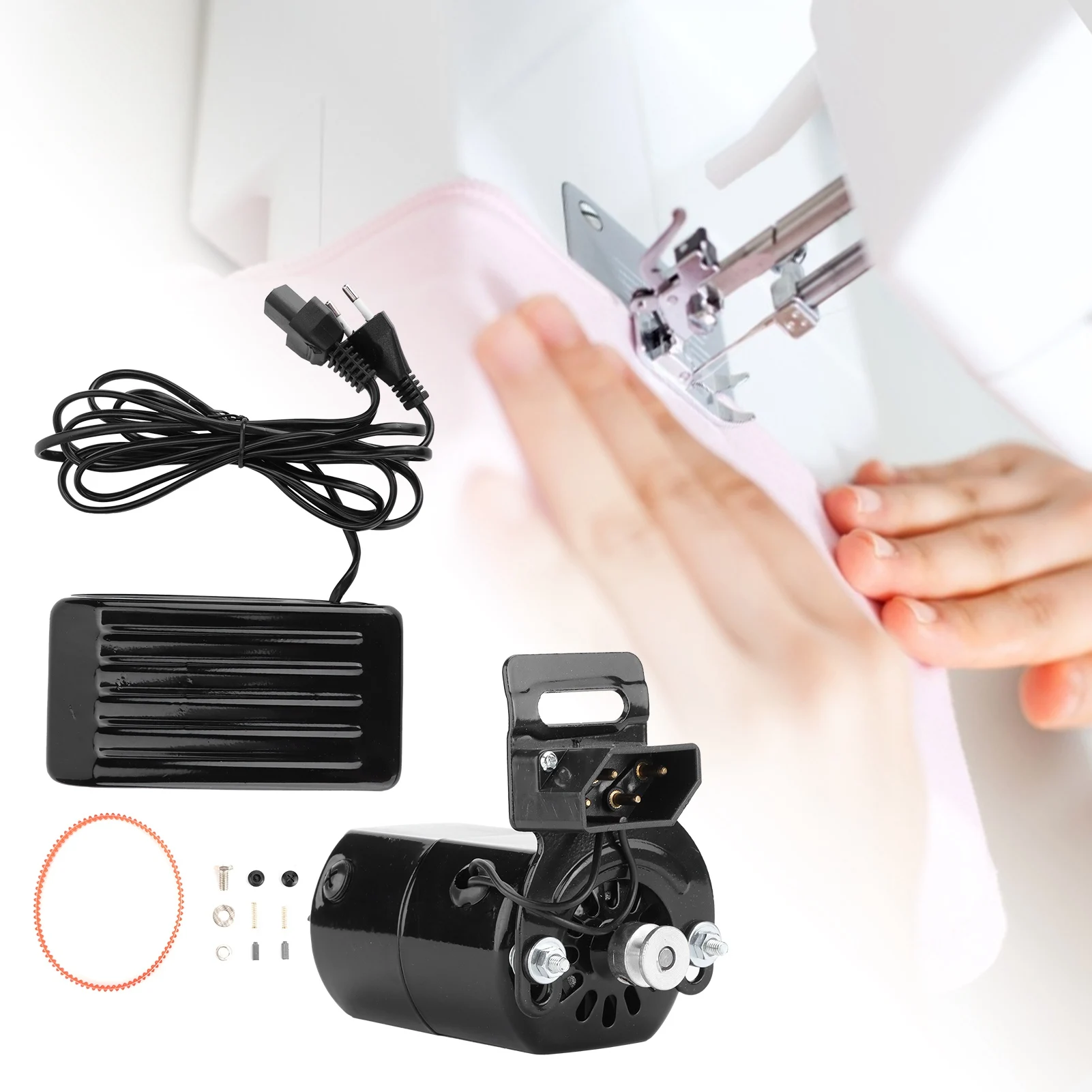 가정용 재봉틀 모터 재봉틀 모터 키트, 풋 페달 컨트롤 벨트 포함, EU 플러그, 220V 재봉틀 모터, 180W