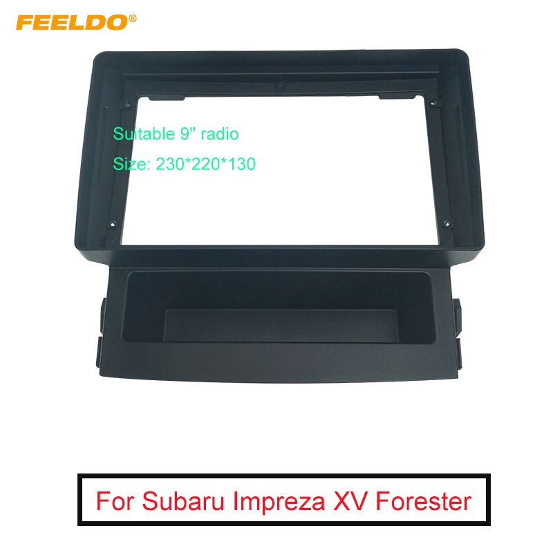 

FEELDO Car Radio Audio Face Plate Fascia Frame For Subaru Impreza XV Forester 9" Big Screen CD/DVD Player Panel Dash Mount Kit