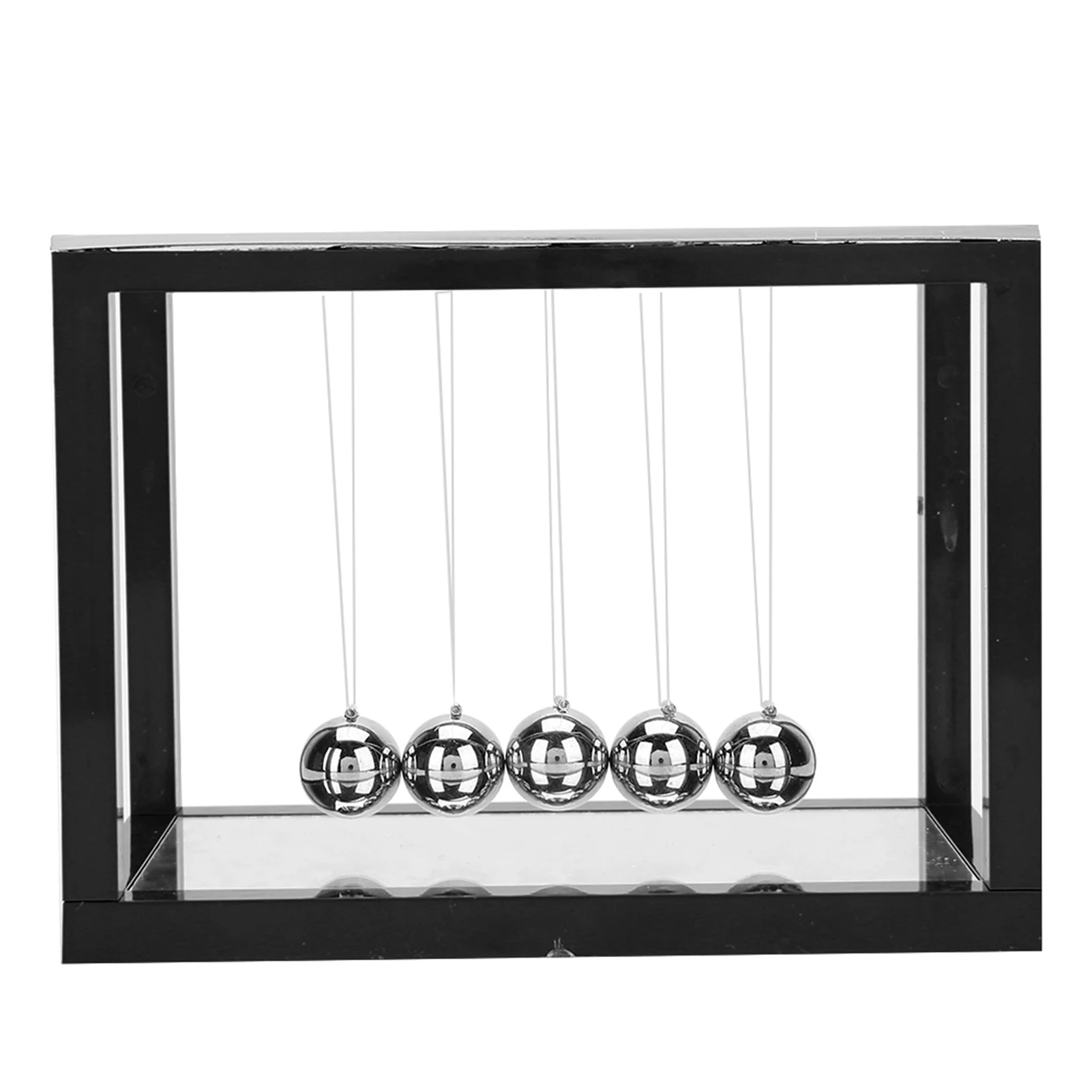 

Black Frame Pendulum Ball Decoration Crafts Children Toy Gift Educational Science Tool With Mirror Home Room Desktop Decor