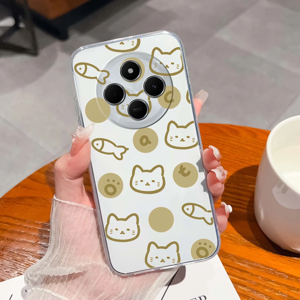 Cute Healing Pattern Clear Soft TPU Silicone Shockproof Phone Case