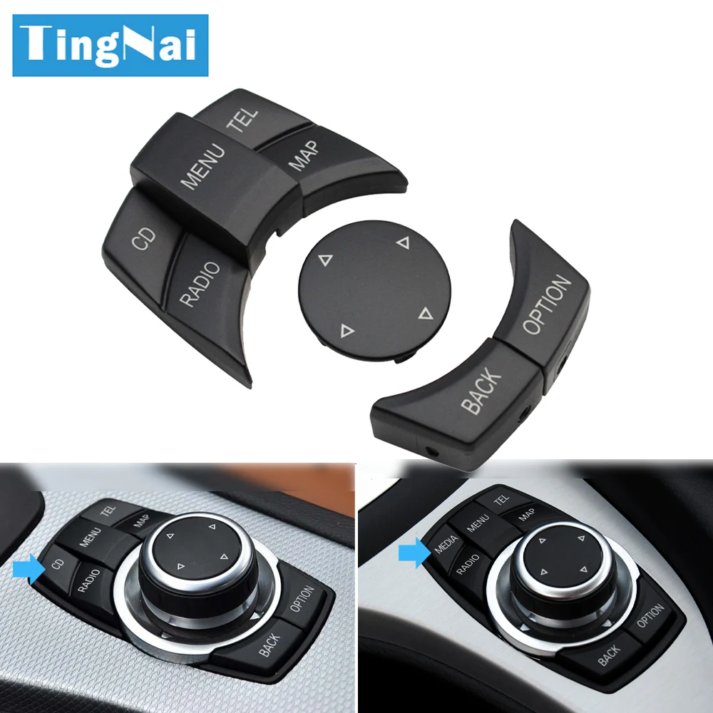 Car Central Console CIC IDrive Multimedia Control Button Cover For BMW 1 3 5 X1 X5 X6 Series E87 E90 E91 E92 E60 E84 E70 E71 E72