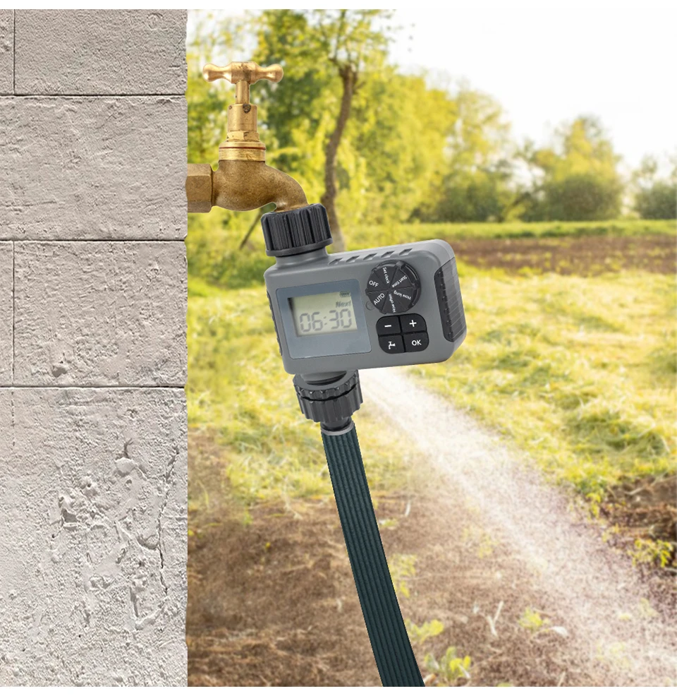 Smart Outdoor Automatic Watering System Adjustable Timer LCD Display IP55 Rated for Garden Lawn & Greenhouse Precise Irrigation