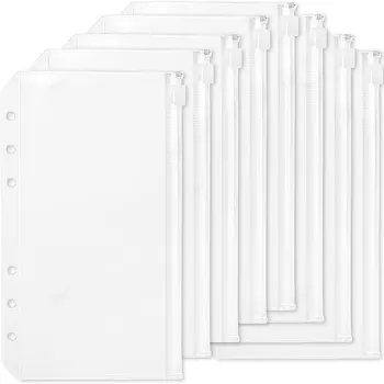 A5 A6 A7 tasche per raccoglitori 6 pezzi 6 fori A6 inserti per raccoglitori buste per contanti buste per contanti trasparenti buste con cerniera per buste per raccoglitori