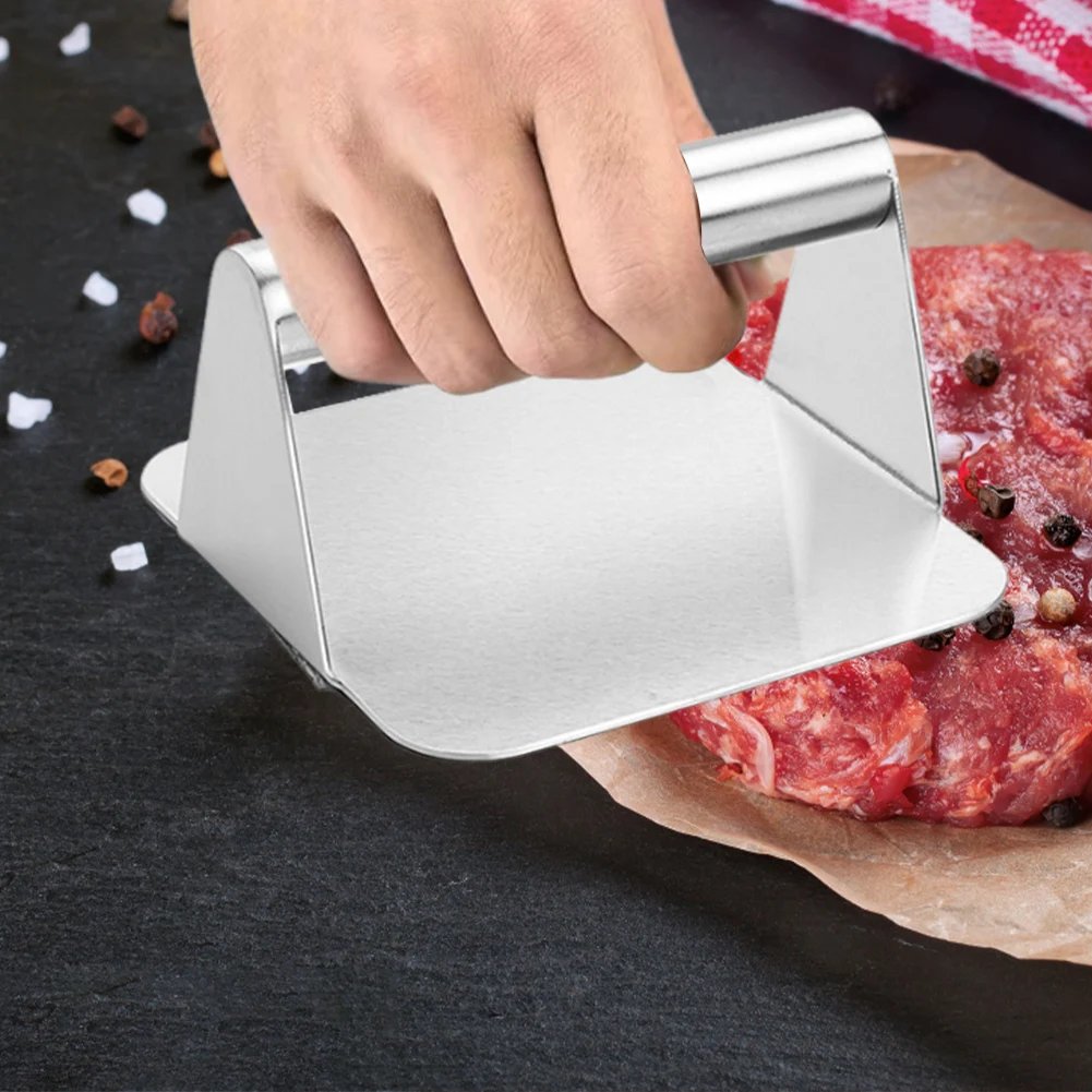 Stainless Steel Smash Burger Press Non-Stick Meat Press Hamburger Smasher Tool for Smashburger Bacon Ground Beef Meat Sausage