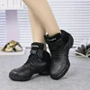 Men Leather Mesh Upper High Top Elevator Shoes Inside Professional Dance Sneakers Jazz Salsa Modern 1