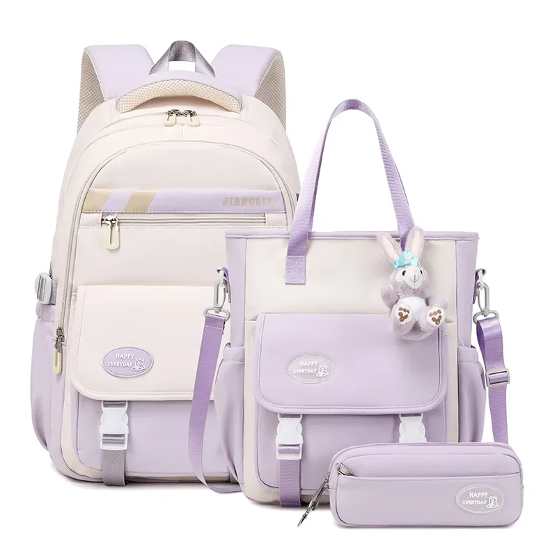 New High Capacity Backpack for Junior And High School Girls Simple Design Large Capacity Travel Shoulder Bag Girls 5