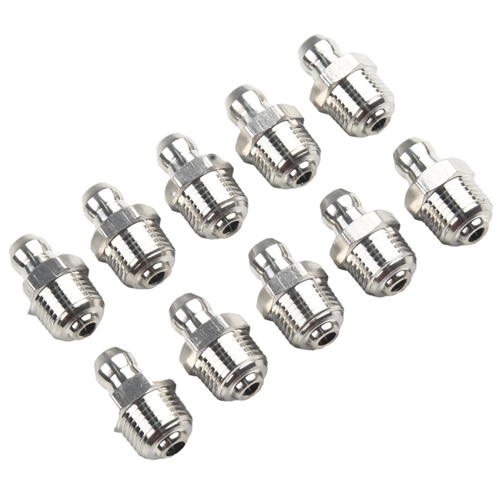 10Pcs Straight HydraulicGrease Fitting M10 Thread Kit GreaseNozzle Connection Stainless Steel Grease Nipples For Bearings