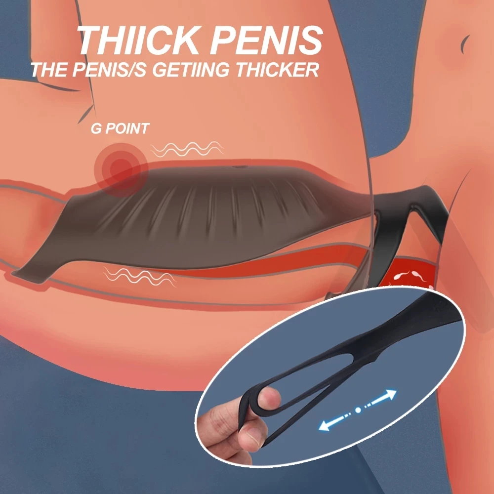 Male Remote Vibrating Cock Silicone Sleeve Ring Delay Ejaculation Penis Enlargement Sex Toys For Men Testicle Vibrator