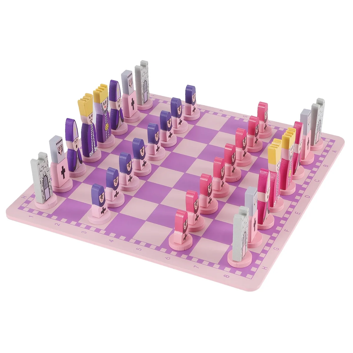 

Travel Chess Set with Chess Board Educational Toys for Kids and Adults Pink