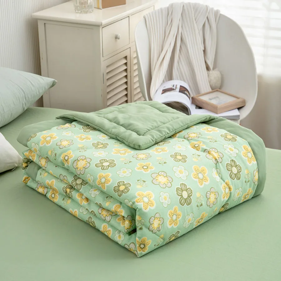 لحاف صيفي بطبقة مزدوجة من القطن والكتان من الدرجة...