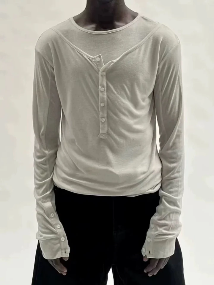 トップス No Faith Studios 24ss COTTON LONGSLEEVE DOUBLE-LAYERED ORGANIC COTTON LONGSLEEVE BLACK – NO/FAITH