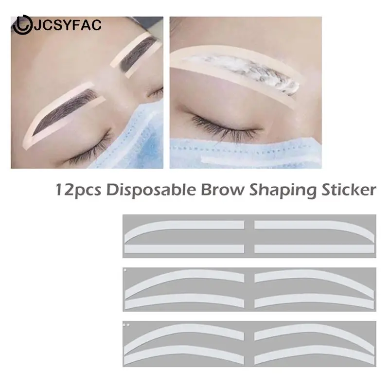 6 Pair Disposable Brow Shaping Sticker Drawing Guide Auxiliary Template Microblading Eyebrow Stencil PMU Makeup Tool Accessories