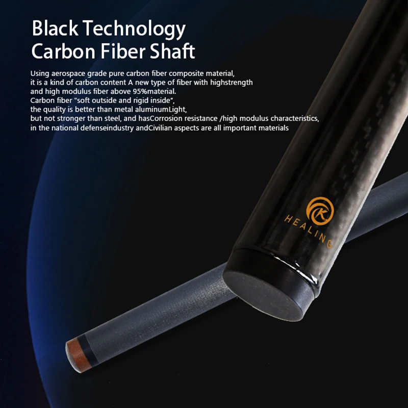 Billiards Cue Shaft 3-PC Carbon Fiber Jump Cues 13.8mm Bakelite Tip 1247mm/48in 13oz