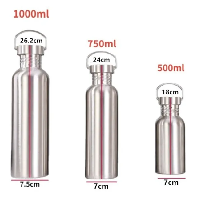 Stainless Steel Water Bottle 1 Liter Drink Bottle for Sport Outdoor Camping Hiking Gym Kettle 500 750 1000ml Water Bottles 2