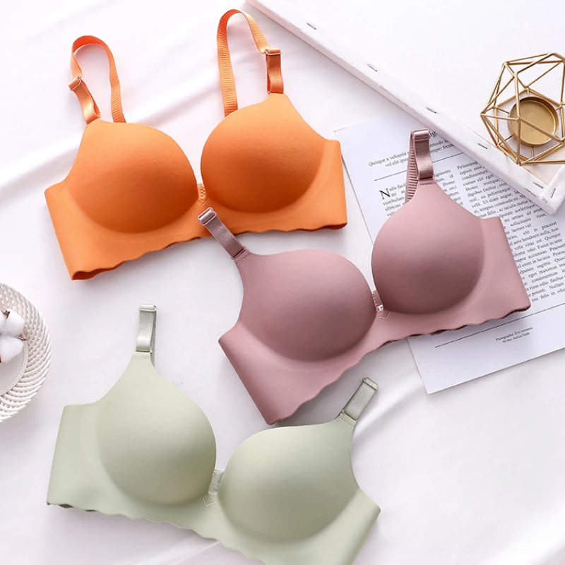 

One Piece Seamless Bra Thin Wireless Sexy Underwear Women Push Up Bralette Soft Breathable Ladies Lingerie Backless Brassiere