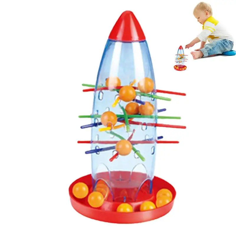 

Rocket Board Game Patience Training Stick Toys With Beads Family Games For Adults Parent-Child Interaction Develop Patience