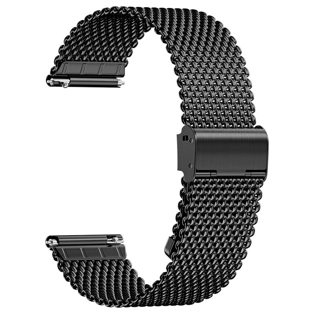 Sleek Silver Milanese Mesh Metal Wristband Strap
