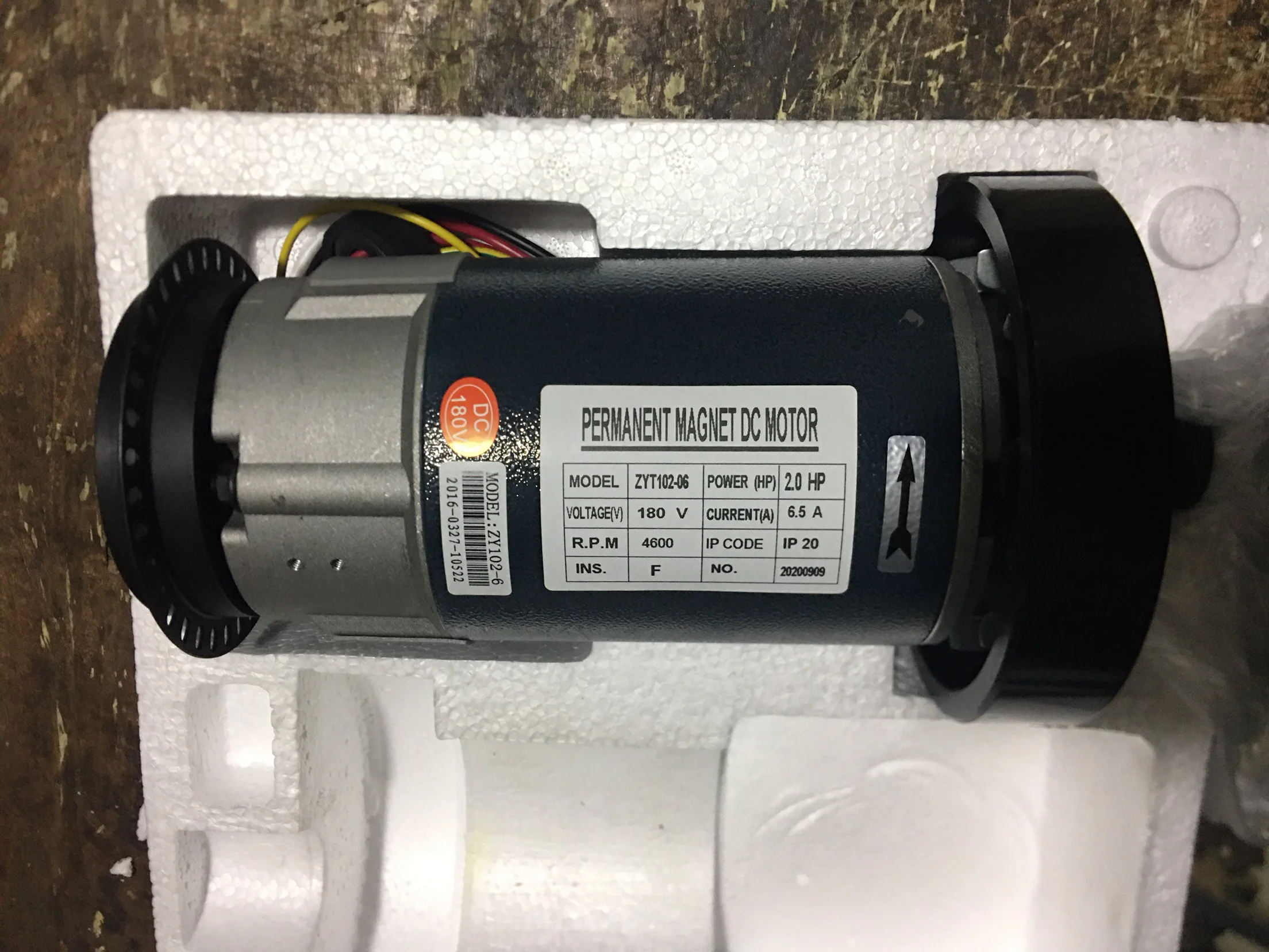 Treadmill dc motor ZYT10206 2.0HP 180v 6.5A 4600rpm permanent