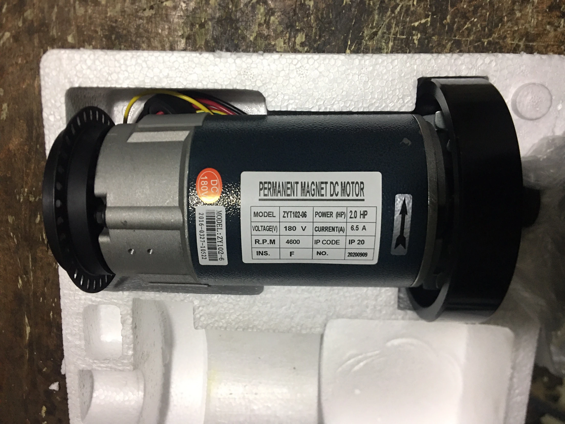Treadmill dc motor ZYT10206 2.0HP 180v 6.5A 4600rpm permanent