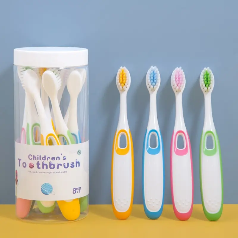 Childrens Bucket Soft Bristle Toothbrushes Non Slip Handle Large End Ultra Dense Soft Bristle Ages 2 to 6 8 baby toothbrush