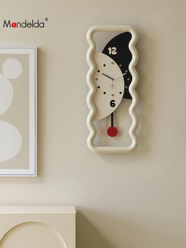 

White Wall Clock Modern Design Living Room Decoration Artistic Wall Clock Simple Fashion and Atmosphere Creative Clock