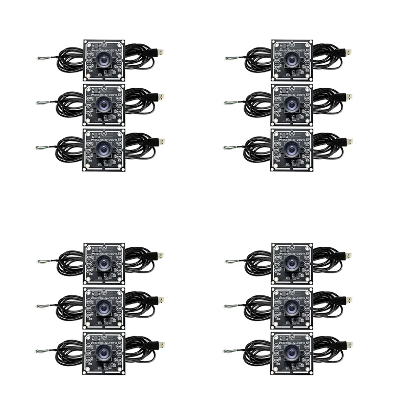 L06A-12PCS 100도 카메라 모듈 1MP OV9732 1280X720 USB 프리 드라이버 수동 초점, Winxp/7/8/10용 2미터 케이블 포함