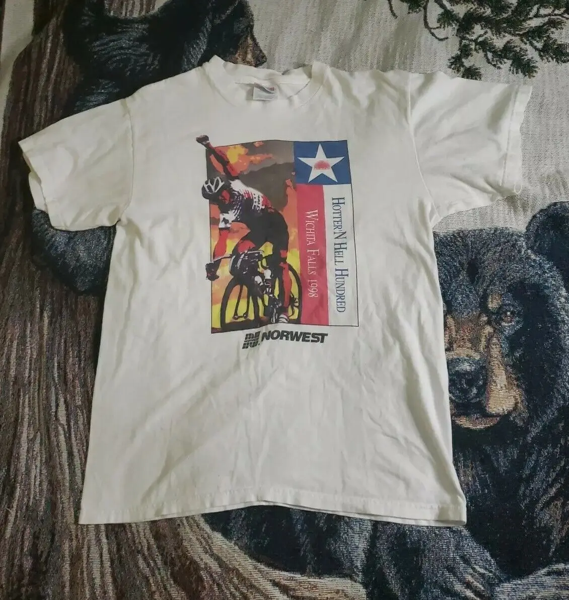 Vintage 1998 Più Caldo N Hell Centinaia Di Camicia Da Corsa In Bicicletta A Maniche Lunghe M
