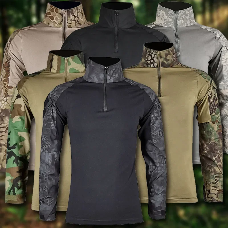 

Military T Shirt Breathable Softair Military Uniform Tactical Combat Shirt CP Camouflage Tactical Shirt Long Sleeve