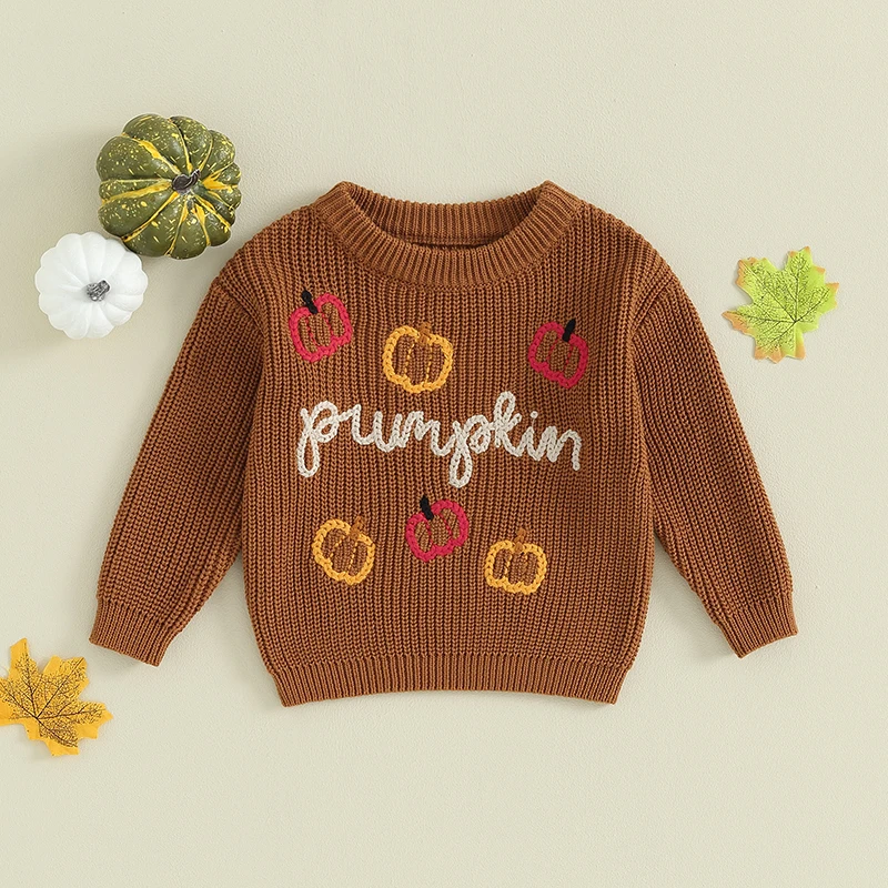 -08-16 Lioraitiin 0-18M Toddler Baby Girls Chunky Cable Knit Halloween Sweater Long Sleeve Pullover Fall Clothes Outfits