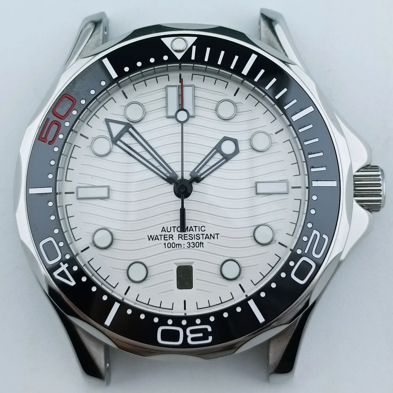 Premium 42mm Stainless Steel Diving Watch Case with Sapphire Crystal & Transparent Back