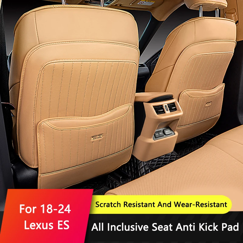 Car Seat Back Protector Mats Air Outlet Anti-kick Protective Frame Nappa Leather Sets For Lexus ES 18-24 Interior Accessory car seat protector