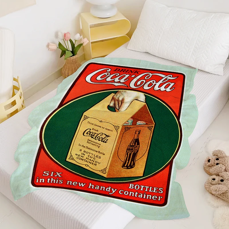 

Coca Colas Nap Blanket Sofa Winter Fluffy Soft Blankets Double Bed Blankets Microfiber Bedding King Size Blanket Warm Knee Anime